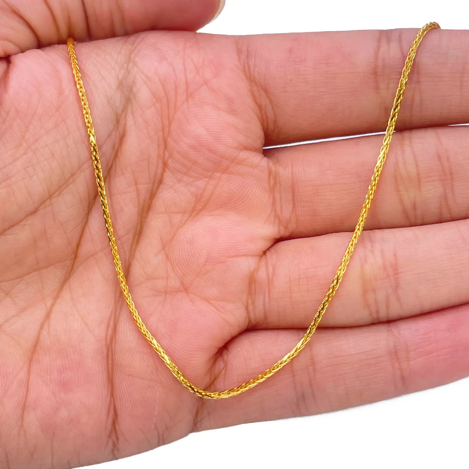 22ct Yellow Gold Spiga Chain Necklace 18'' inch 1.2mm Width 