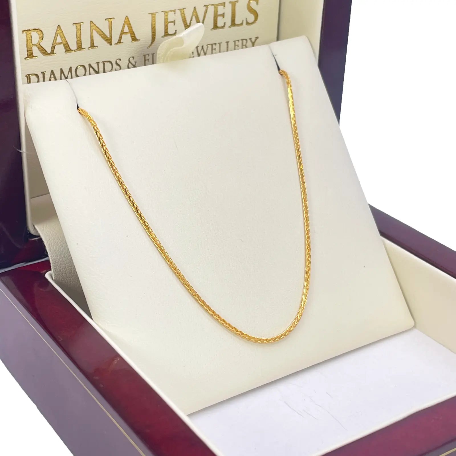 22ct Yellow Gold Spiga Chain Necklace 18'' inch 1.2mm Width 