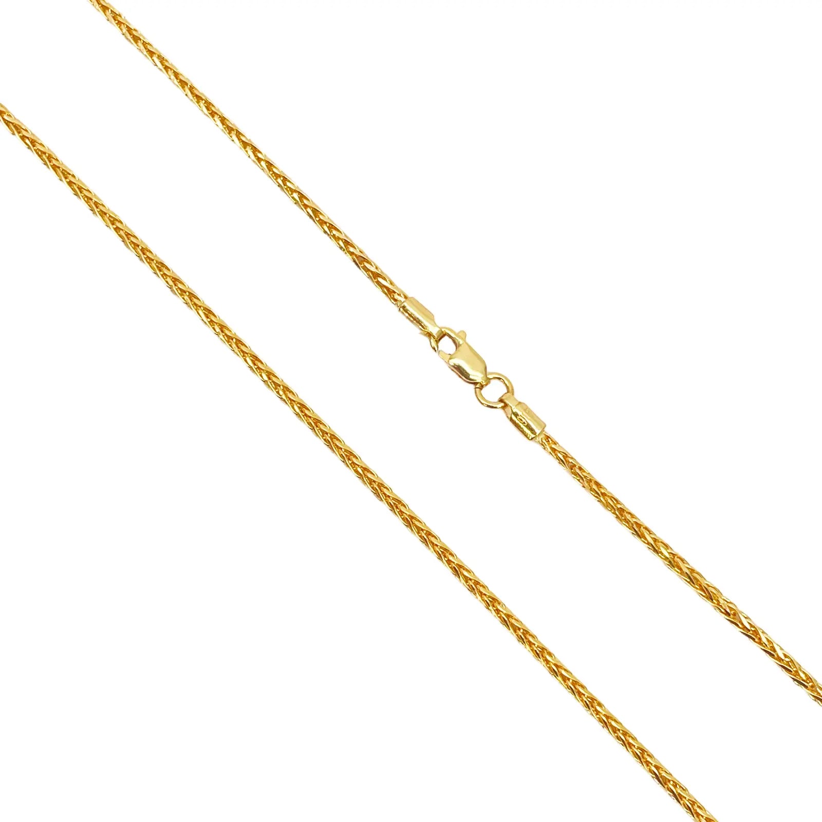 22ct Yellow Gold Spiga Chain Necklace 18'' inch 1.6mm Width 