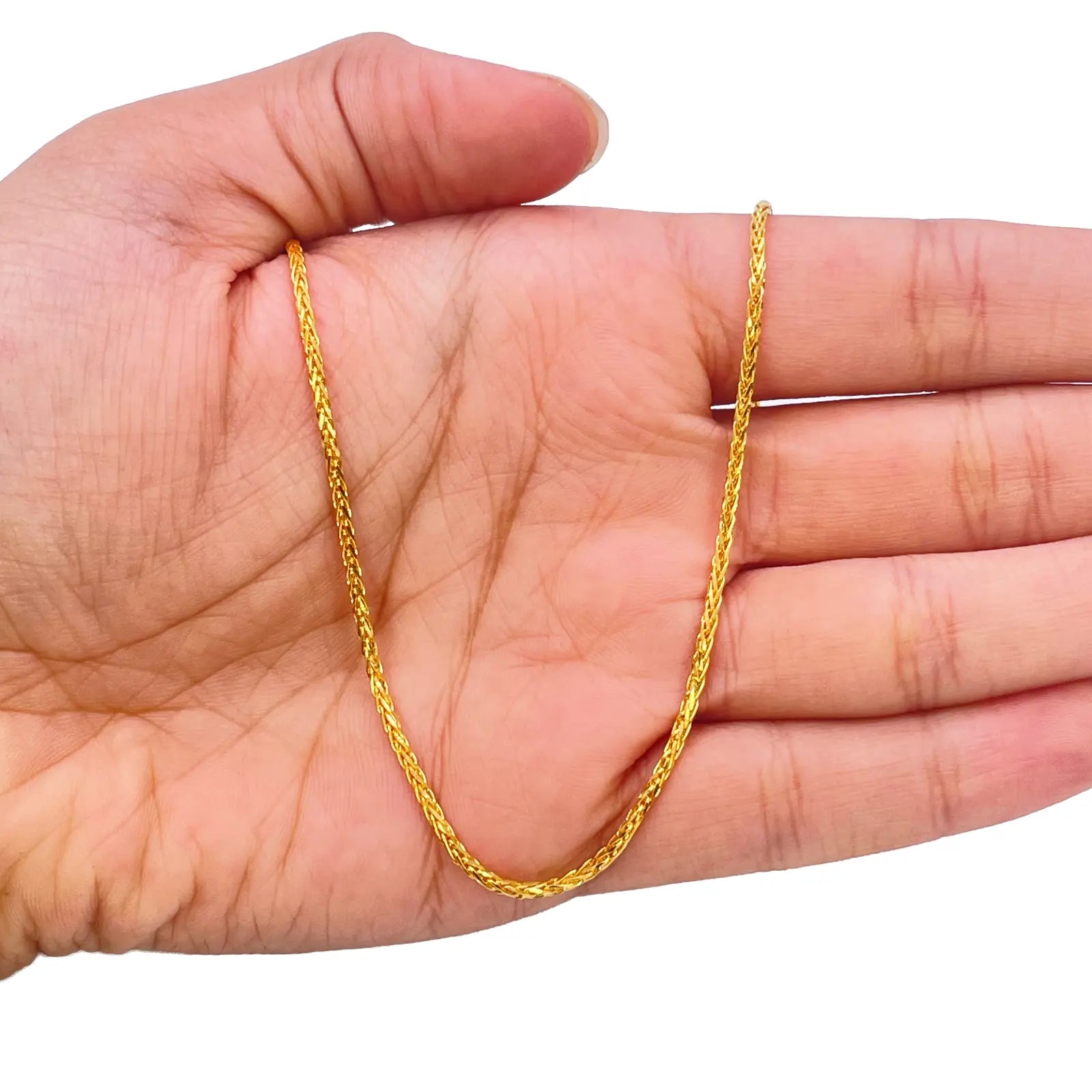 22ct Yellow Gold Spiga Chain Necklace 18'' inch 1.6mm Width 