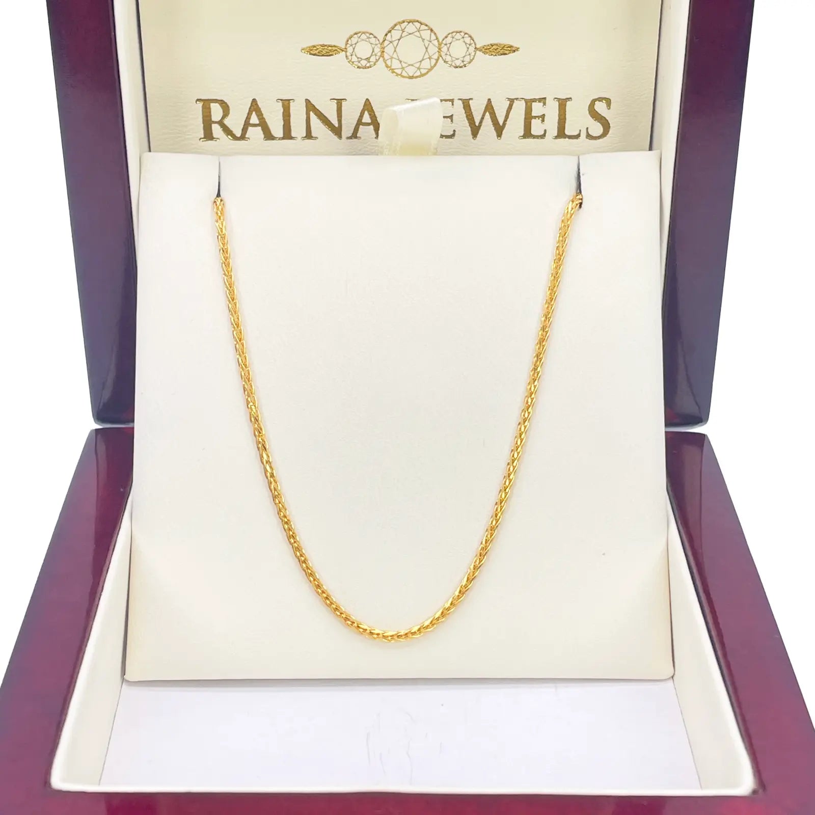 22ct Yellow Gold Spiga Chain Necklace 18'' inch 1.6mm Width 