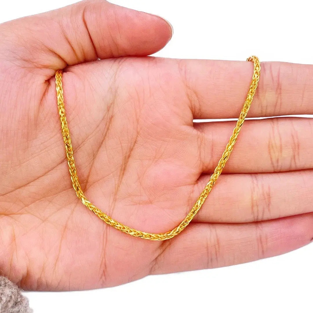 22ct Yellow Gold Spiga Chain Necklace 20 inches 2mm Width