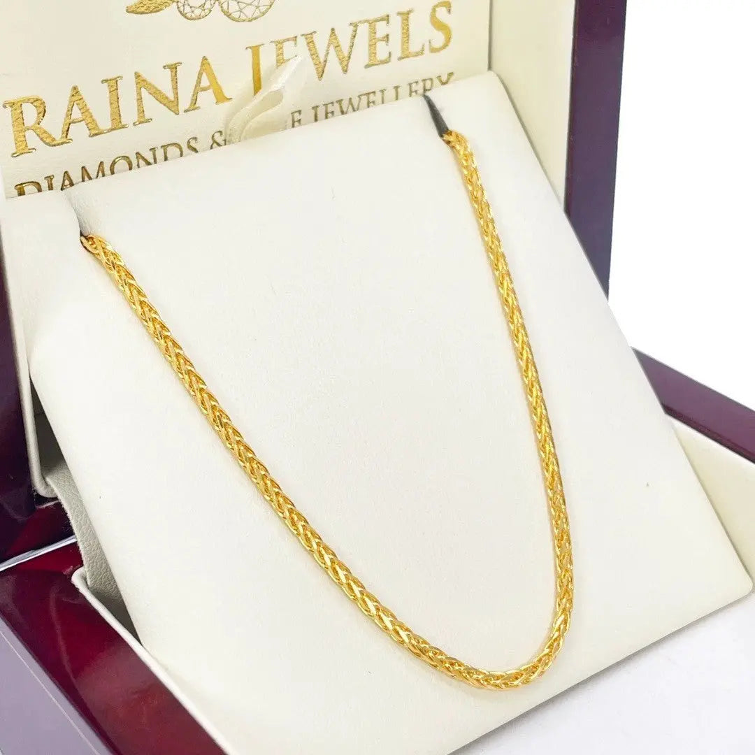 22ct Yellow Gold Spiga Chain Necklace 20 inches 2mm Width