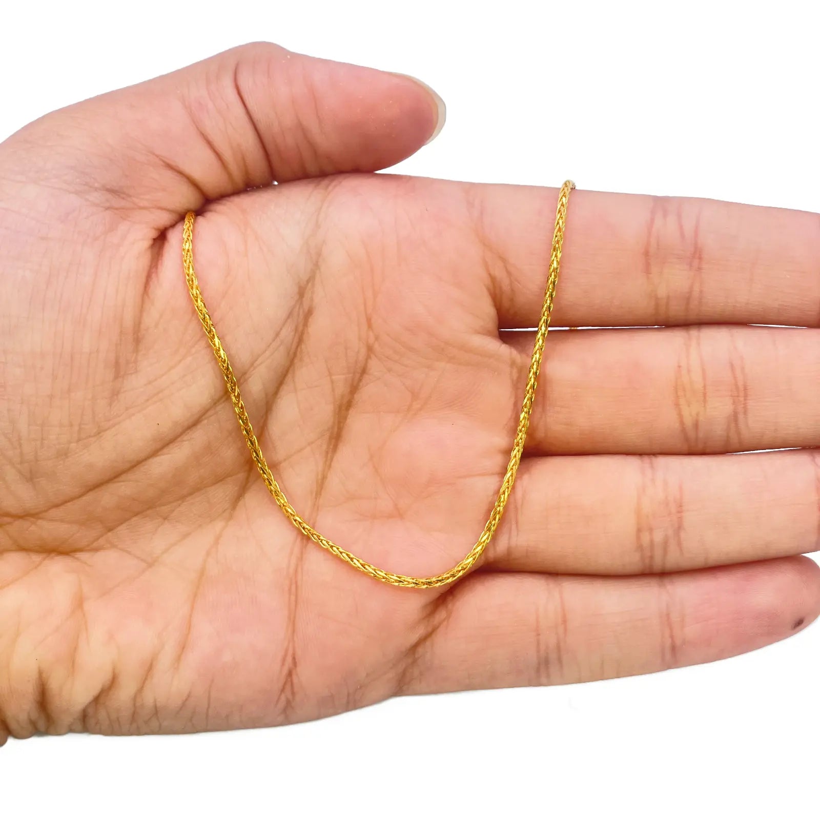 22ct Yellow Gold Spiga Chain Necklace 20'' inch 1.4mm Width 