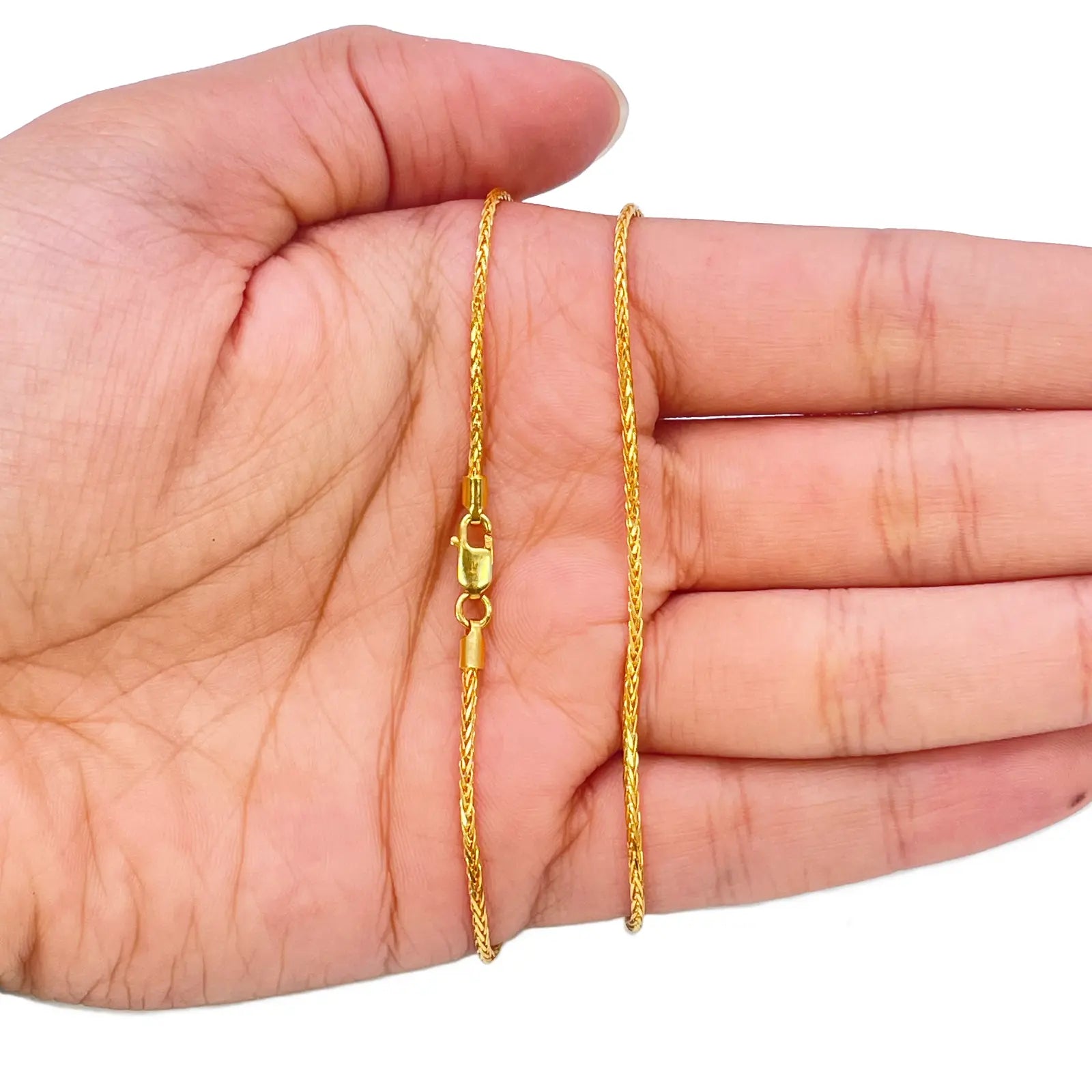 22ct Yellow Gold Spiga Chain Necklace 20'' inch 1.4mm Width 