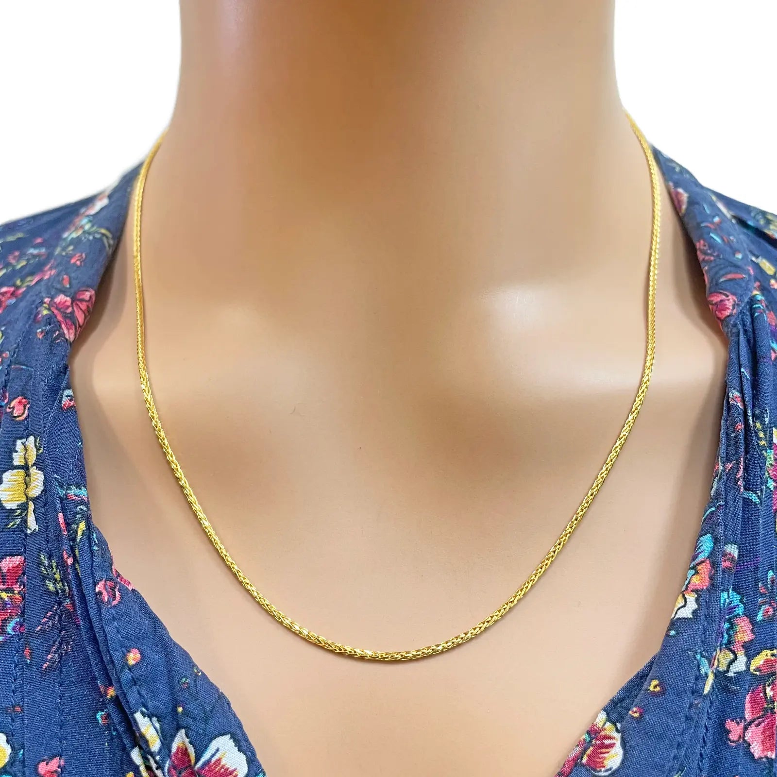 22ct Yellow Gold Spiga Chain Necklace 20'' inch 1.4mm Width 