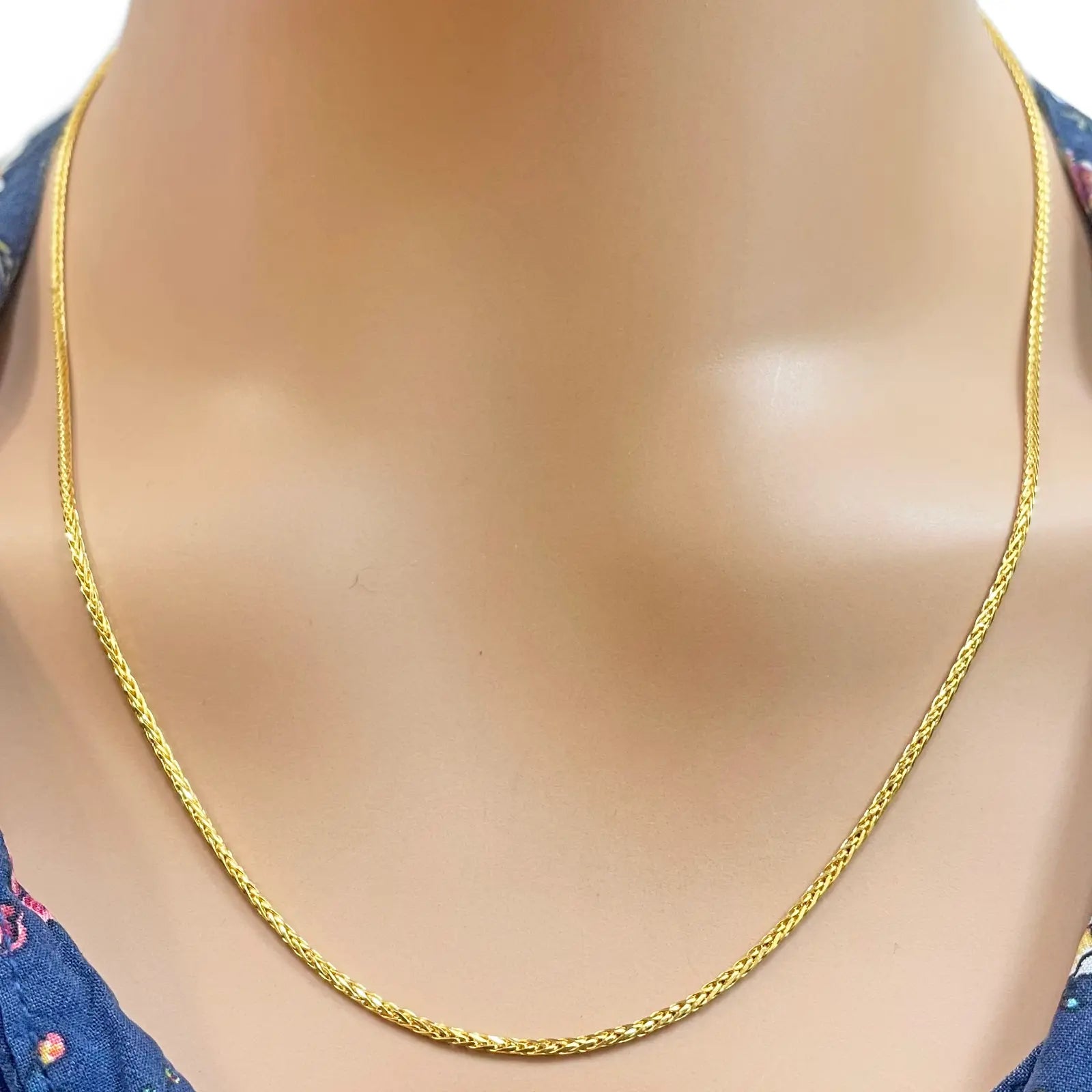 22ct Yellow Gold Spiga Chain Necklace 20'' inch 1.4mm Width 