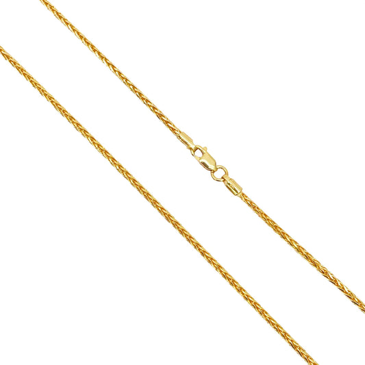 22ct Yellow Gold Spiga Chain Necklace 20'' inch 1.6mm Width 