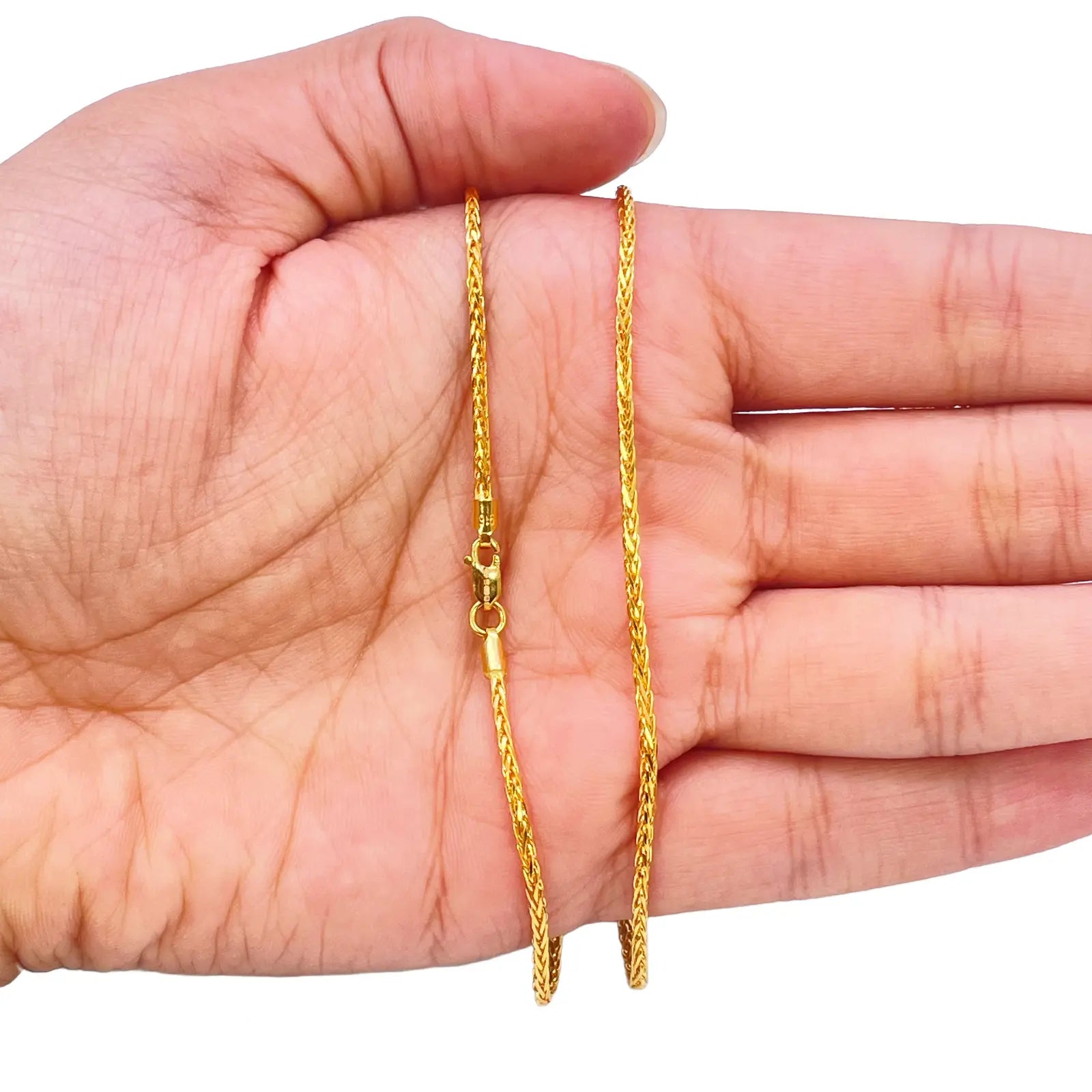 22ct Yellow Gold Spiga Chain Necklace 20'' inch 1.6mm Width 