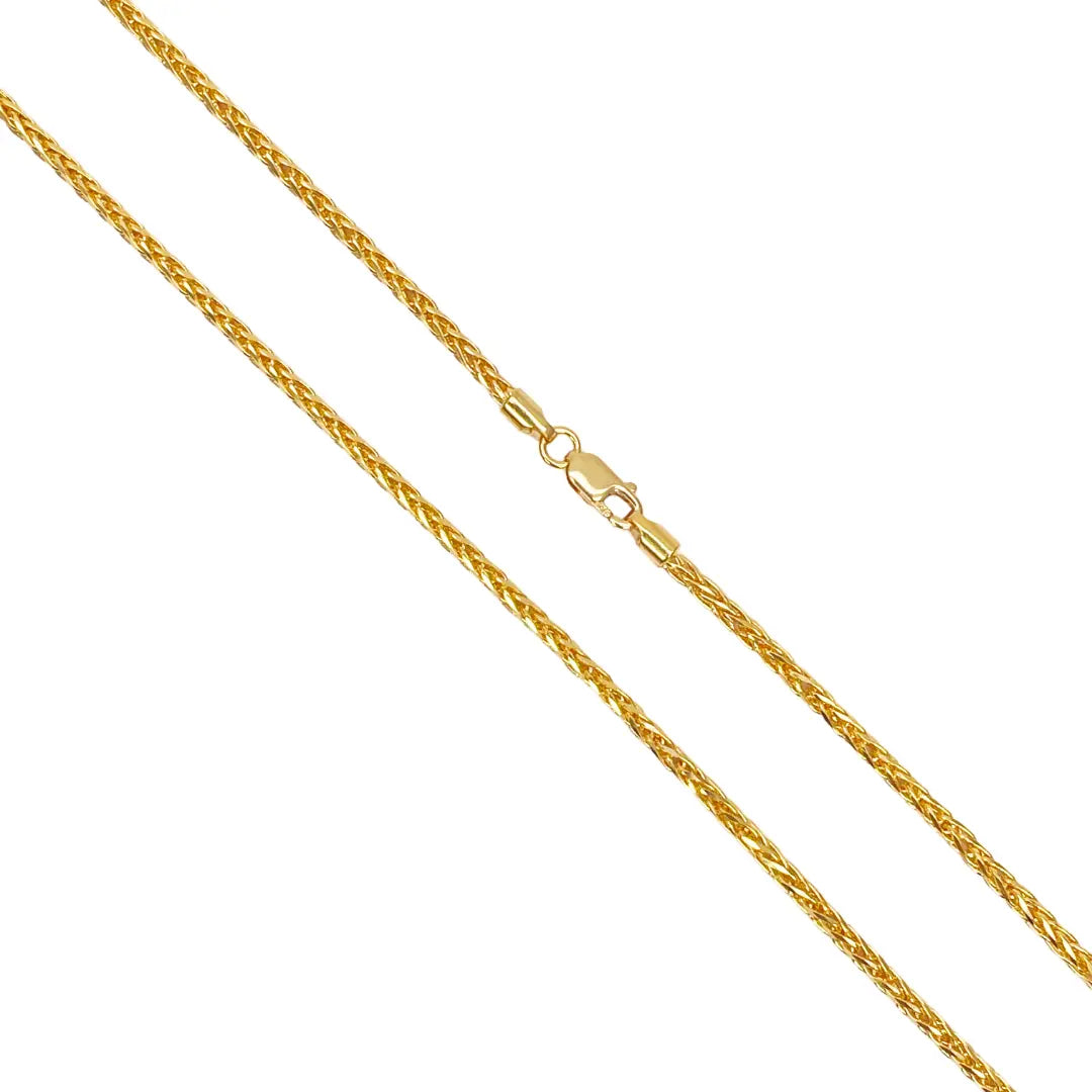 22ct Yellow Gold Spiga Chain Necklace 22 inches 2mm Width 