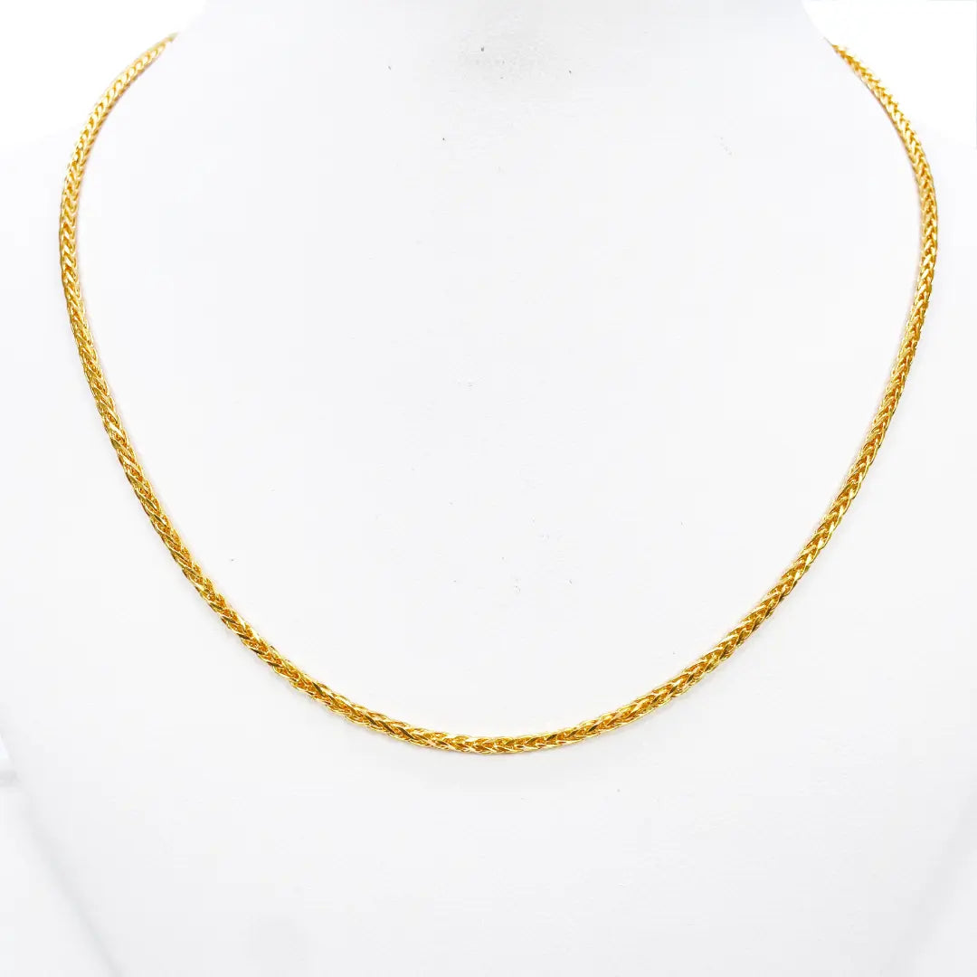 22ct Yellow Gold Spiga Chain Necklace 22 inches 2mm Width 