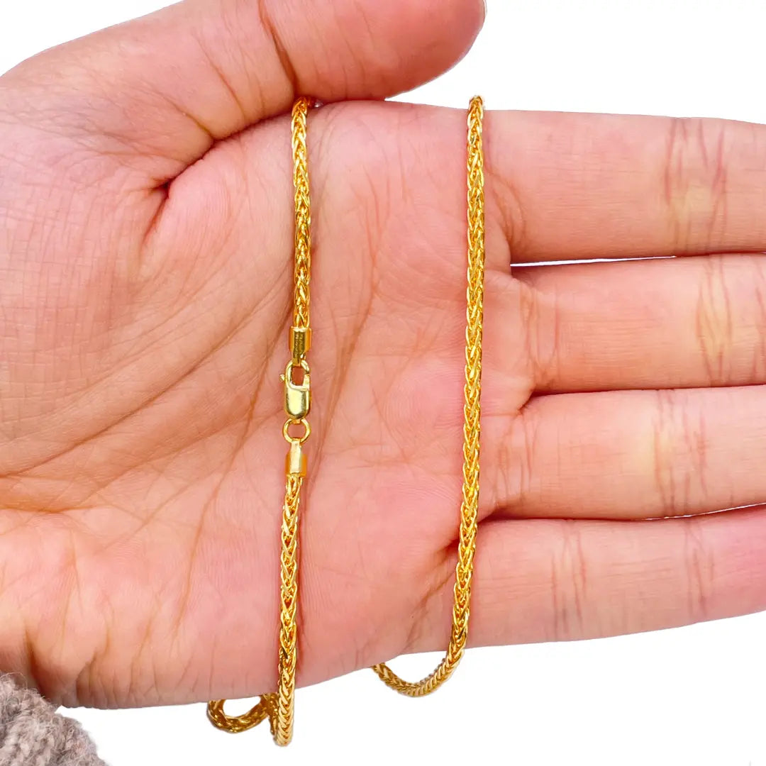 22ct Yellow Gold Spiga Chain Necklace 22 inches 2mm Width 