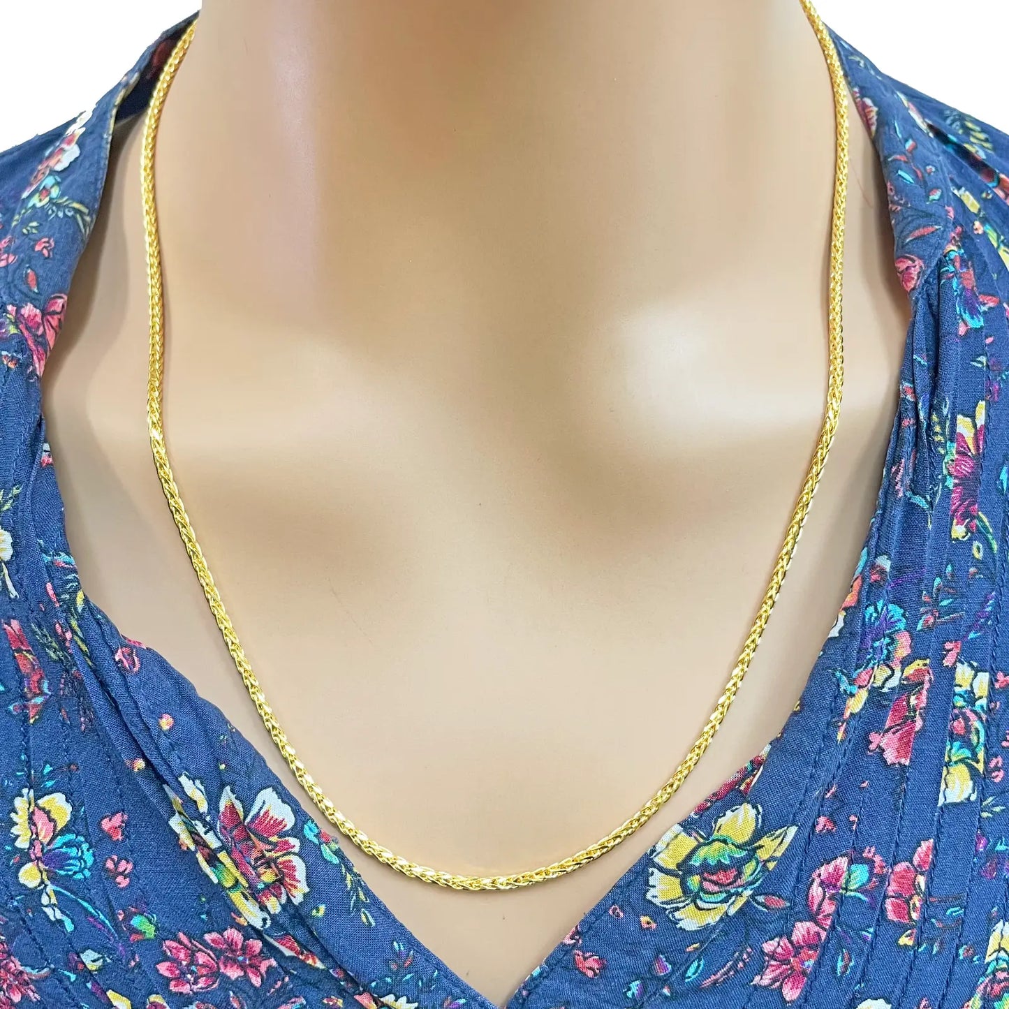 22ct Yellow Gold Spiga Chain Necklace 22 inches 2mm Width 
