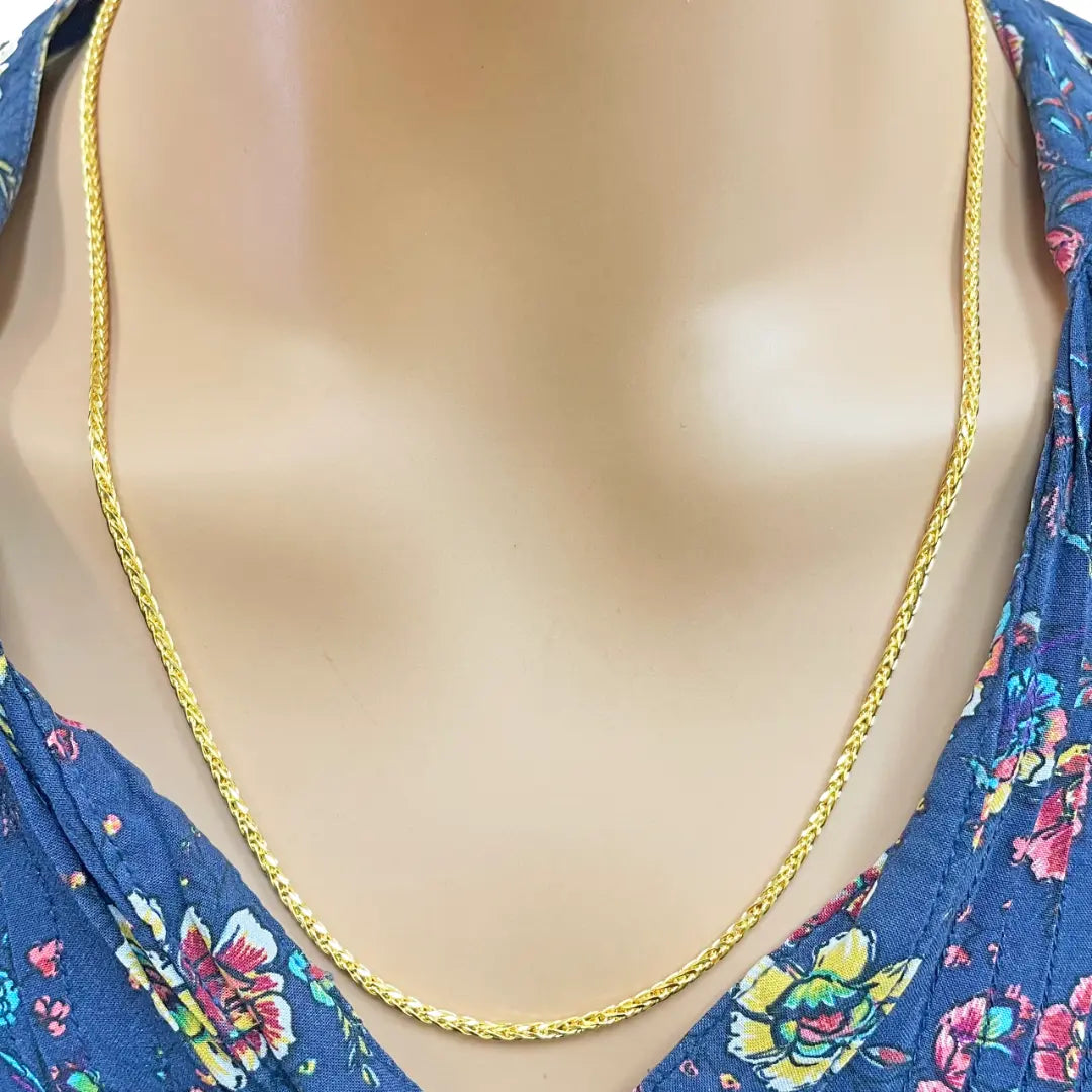 22ct Yellow Gold Spiga Chain Necklace 22 inches 2mm Width 
