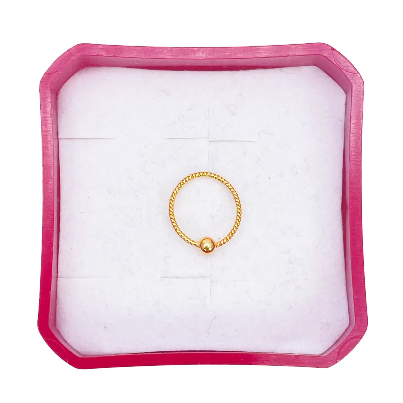 22ct Yellow Gold Tiny Rope Dainty Nose Hoop Huggie Ring 8mm Diameter 