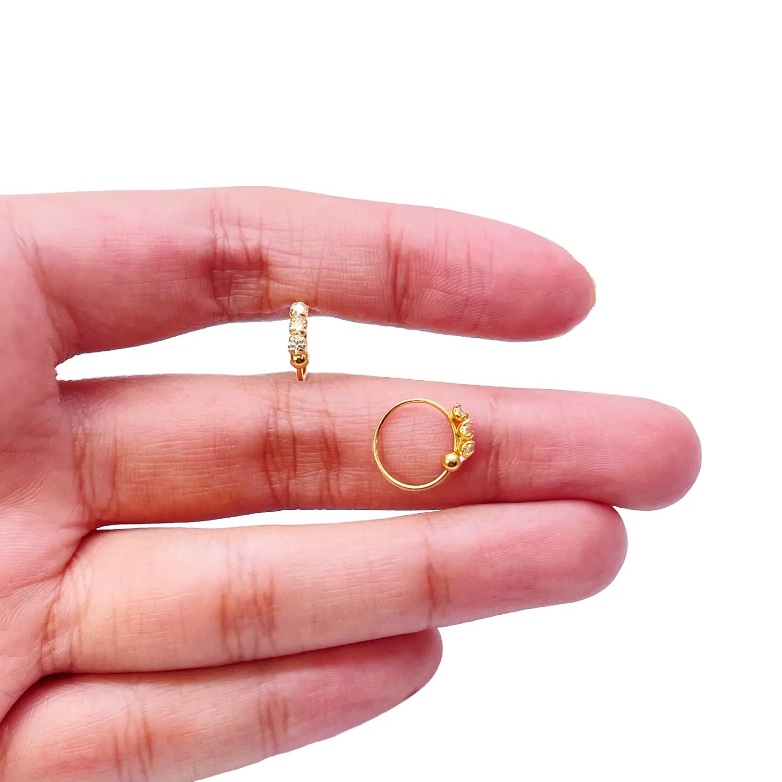 22ct Yellow Gold Tiny Sparkly Hoop Huggie Children's Earrings 8.4mm Diameter  Diamond Bracelets