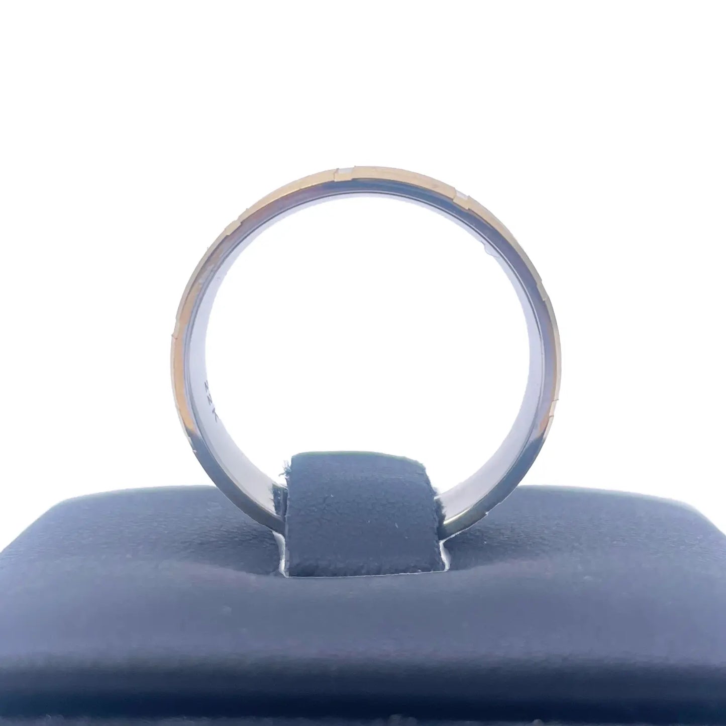 22ct Yellow Gold Two Tone Wedding Band 6mm Square Matt Finish & Bevelled Edges 