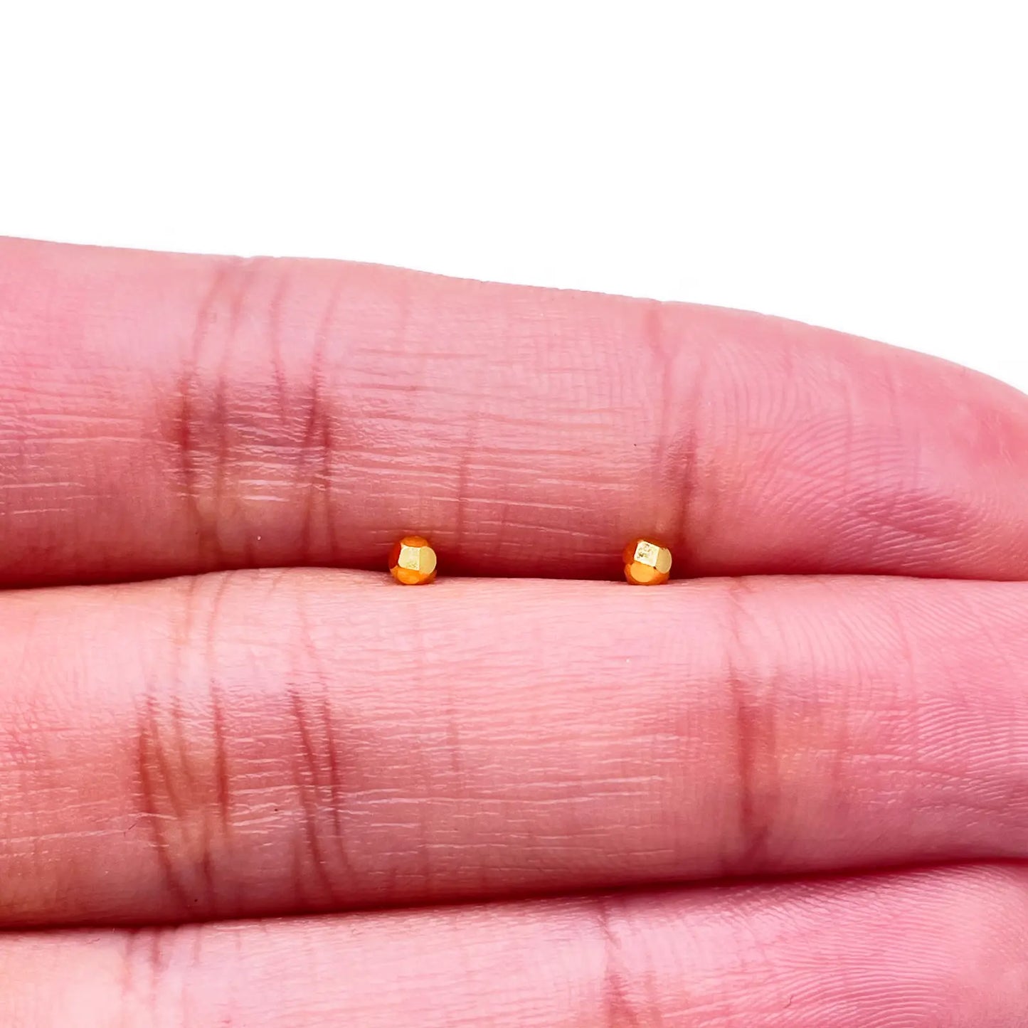 22ct Yellow Plain Gold Diamond Cut Children's Stud earrings set 2.3mm 