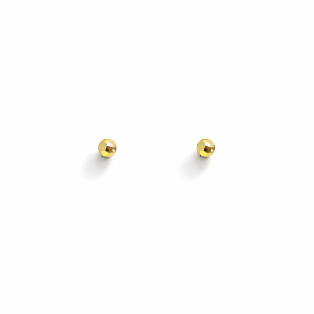 22ct Yellow Plain Gold Diamond Cut Children's Stud earrings set 2.3mm  Children's gold earring