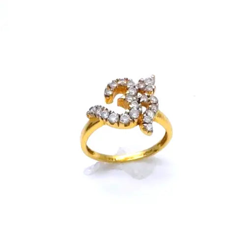 22ct Yellow Gold & Cubic Zirconia OM Ring, 3.0gm 