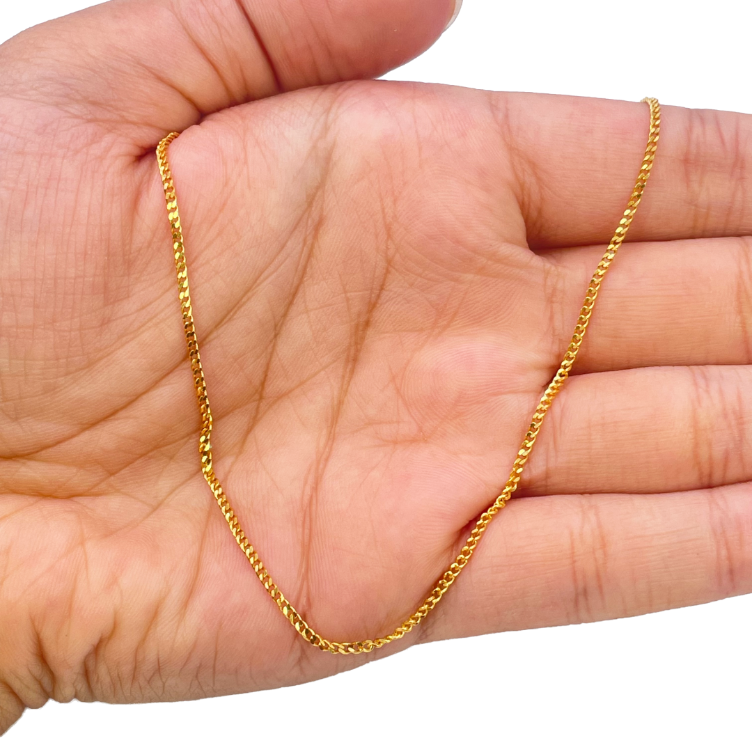 22ct Yellow Gold Diamond Cut Curb Chain 4.39gm, 22 inches