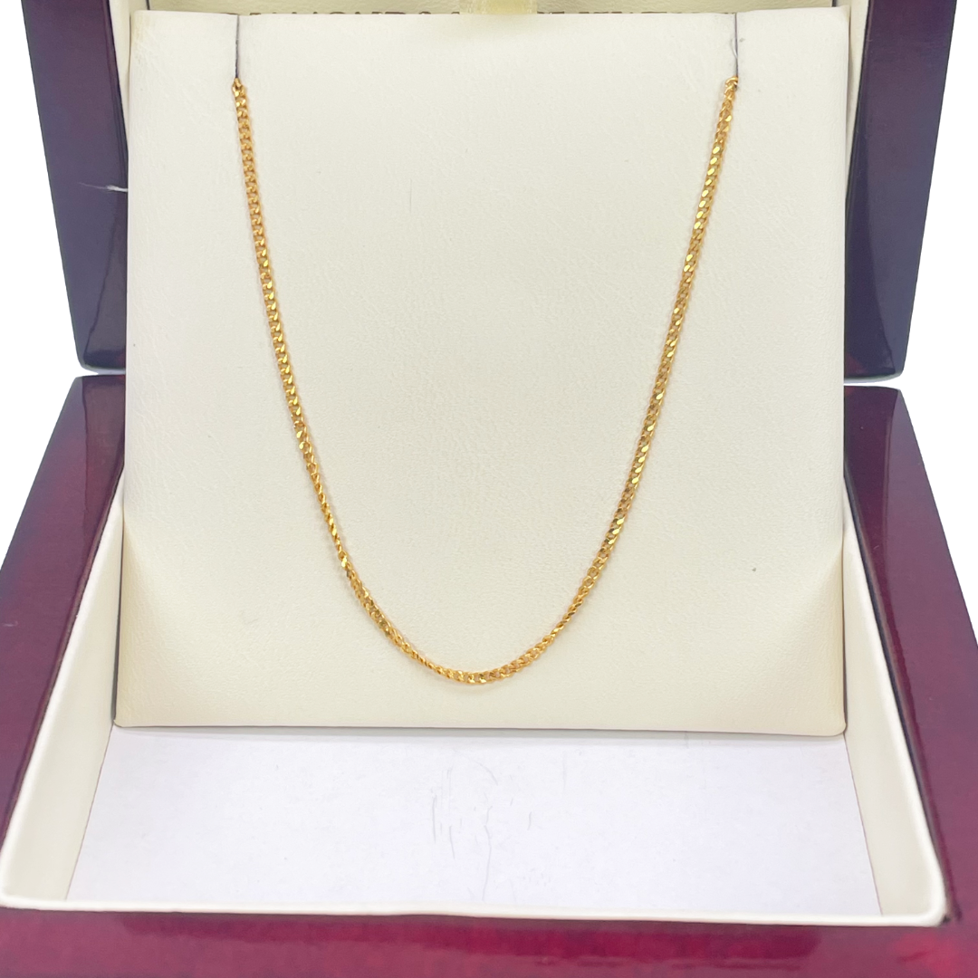 22ct Yellow Gold Diamond Cut Curb Chain 4.39gm, 22 inches