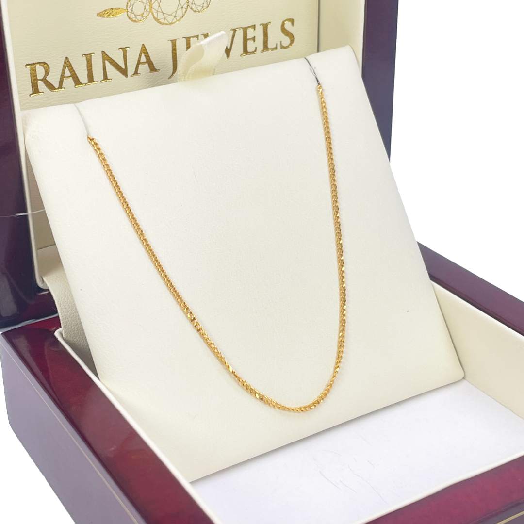 22ct Yellow Gold Diamond Cut Curb Chain 4.39gm, 22 inches