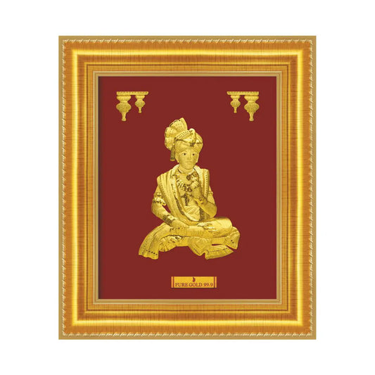 24ct Pure Gold Leaf Swaminarayan Frame 16.5 x 19cm 