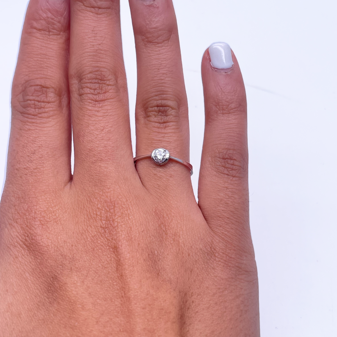 18ct White Gold Diamond Solitaire Ring 0.20ct  Diamond Ring