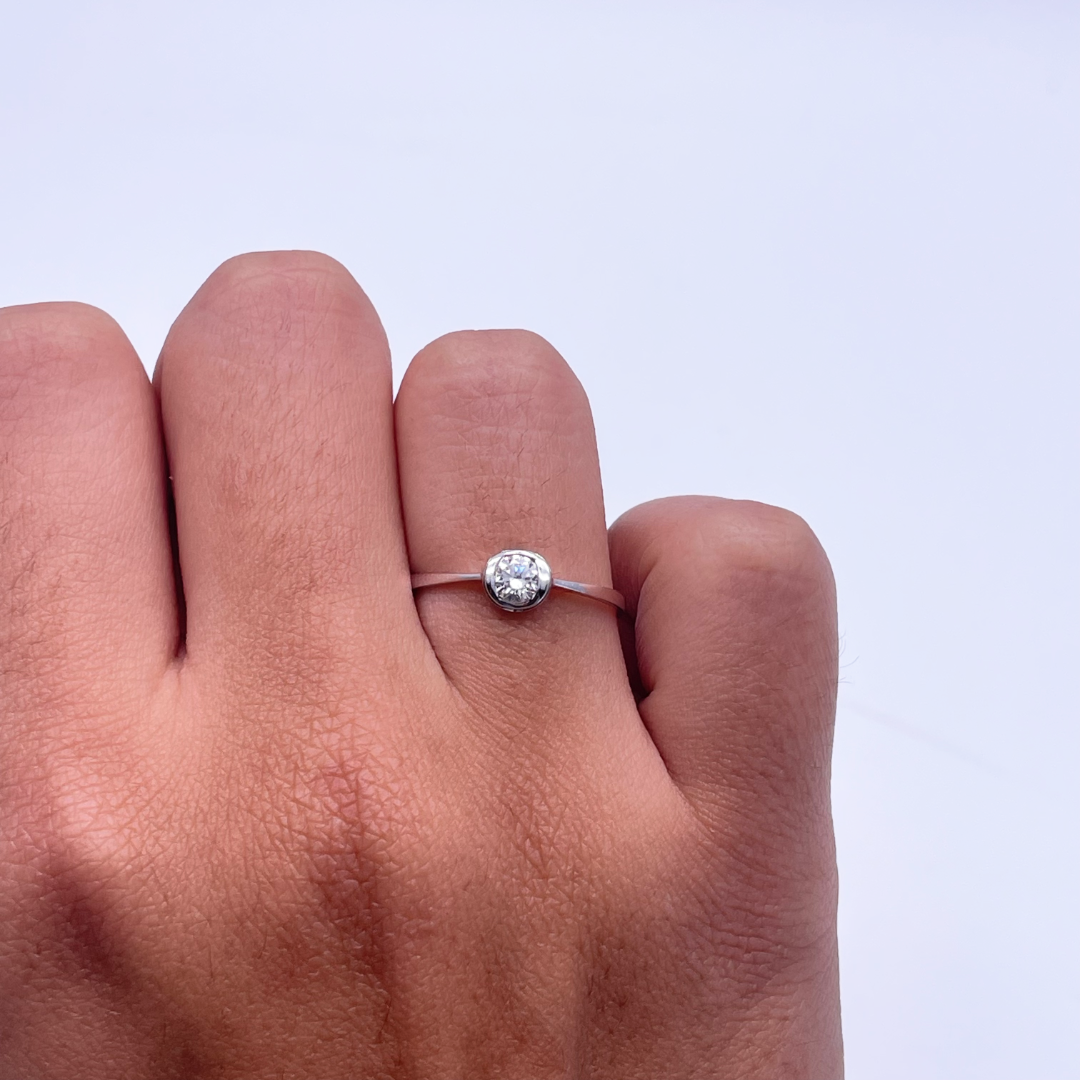 18ct White Gold Diamond Solitaire Ring 0.20ct  Diamond Ring