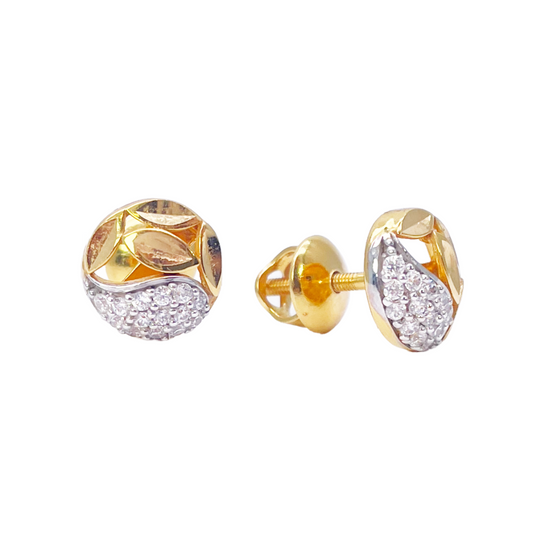 22ct Yellow Gold & Cubic Zirconia Stud Earrings, 3.0gm 