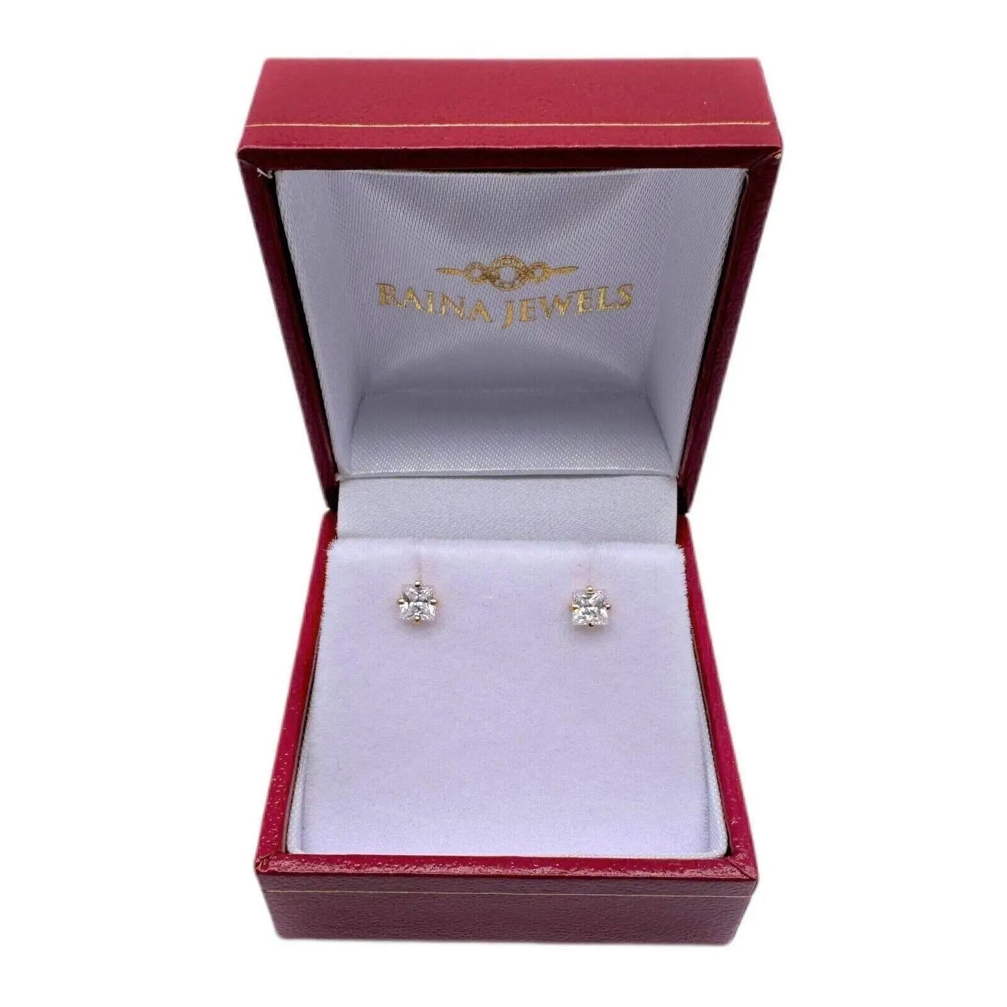 22ct Yellow Gold Cubic Zirconia Children Stud Earrings Durable Steam (3MM-4MM) 