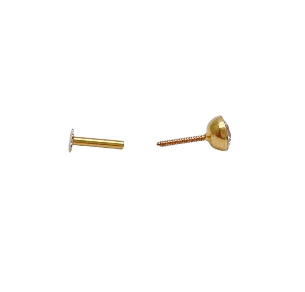 22ct Yellow Gold Round Bezel Children's Stud Earrings 2.5-4.5mm