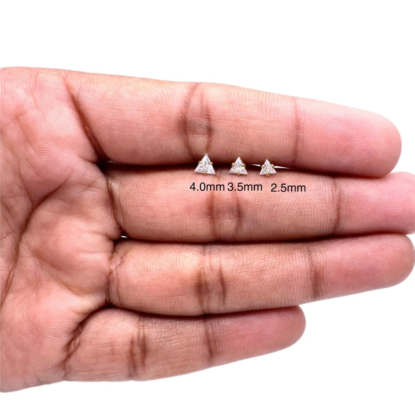 22ct Yellow Gold & Cubic Zirconia Nose Studs/Nose Pin (2.5MM/3.5MM/4.0MM/4.5MM) 