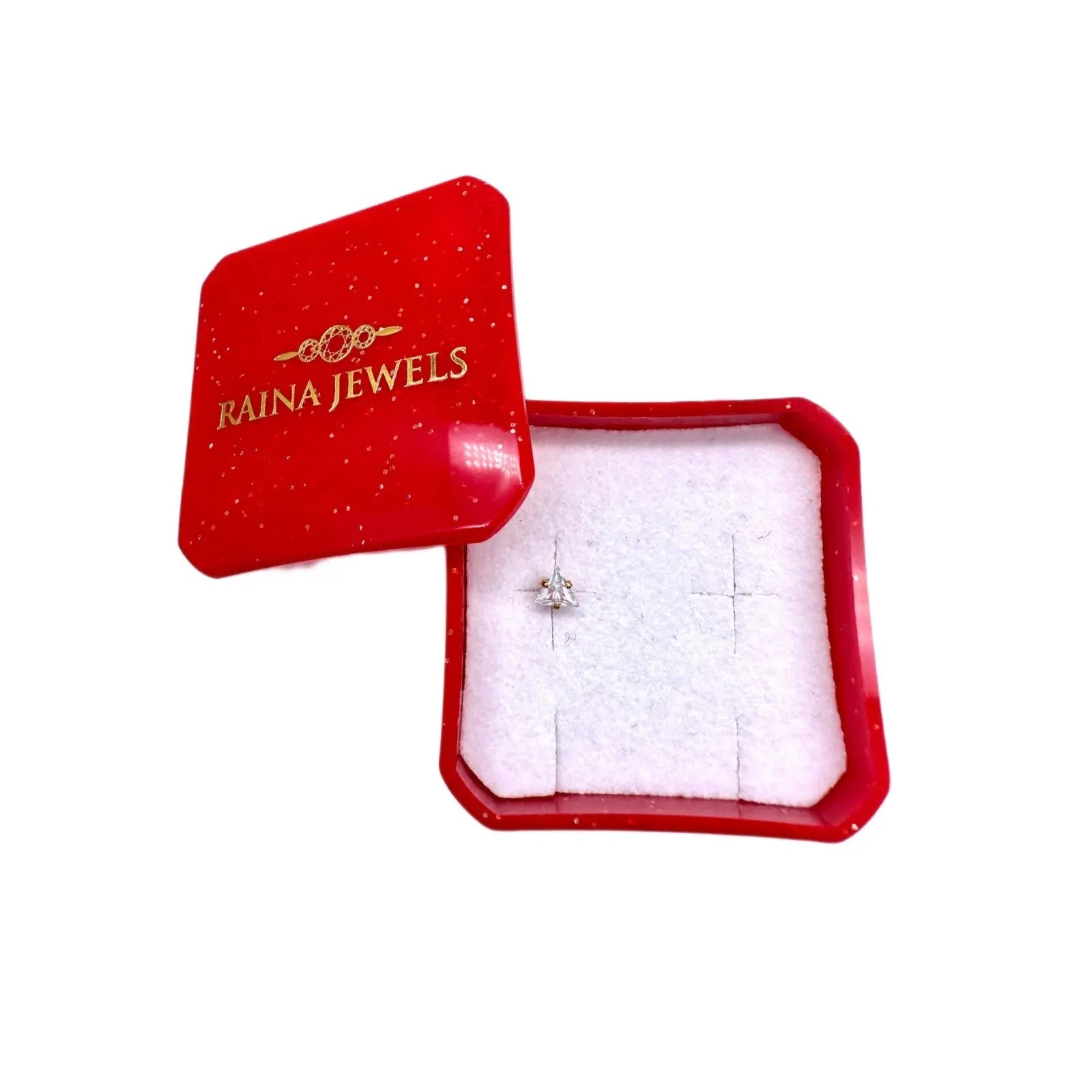 22ct Yellow Gold & Cubic Zirconia Nose Studs/Nose Pin (2.5MM/3.5MM/4.0MM/4.5MM) 