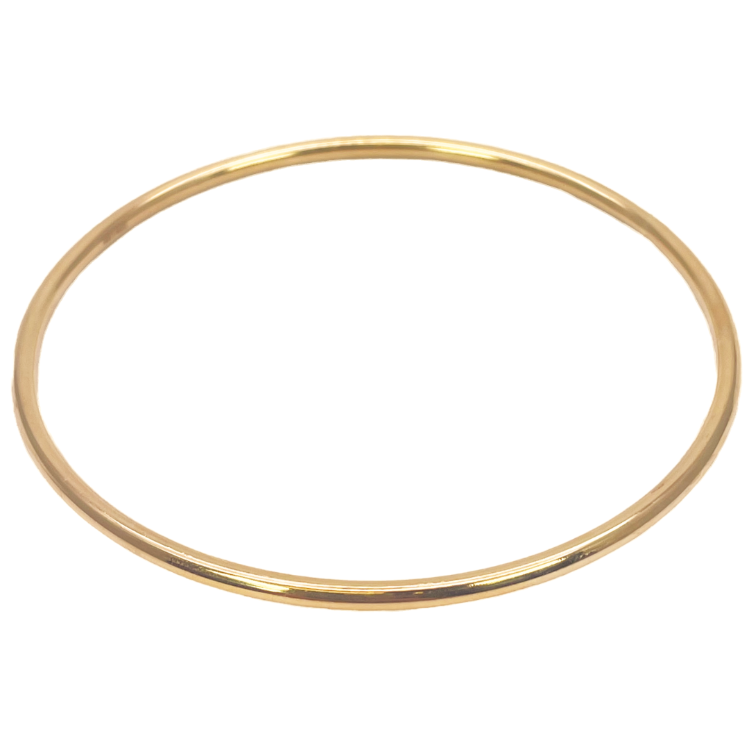 22ct Yellow Gold Solid Round Wire Handmade Plain Bangle 16.5gm