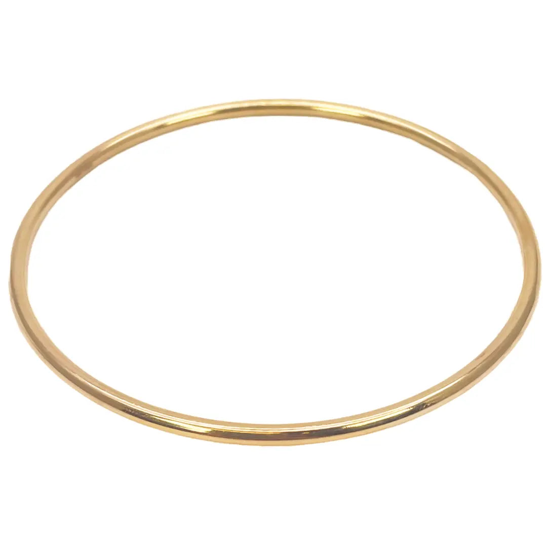 22ct Yellow Gold Solid Round Wire Handmade Plain Bangle 16.5gm 