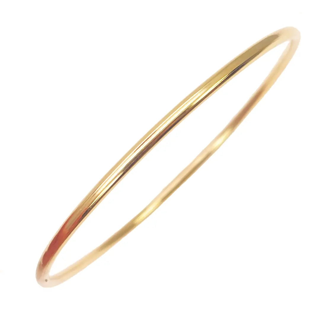 22ct Yellow Gold Solid Round Wire Handmade Plain Bangle 16.5gm 