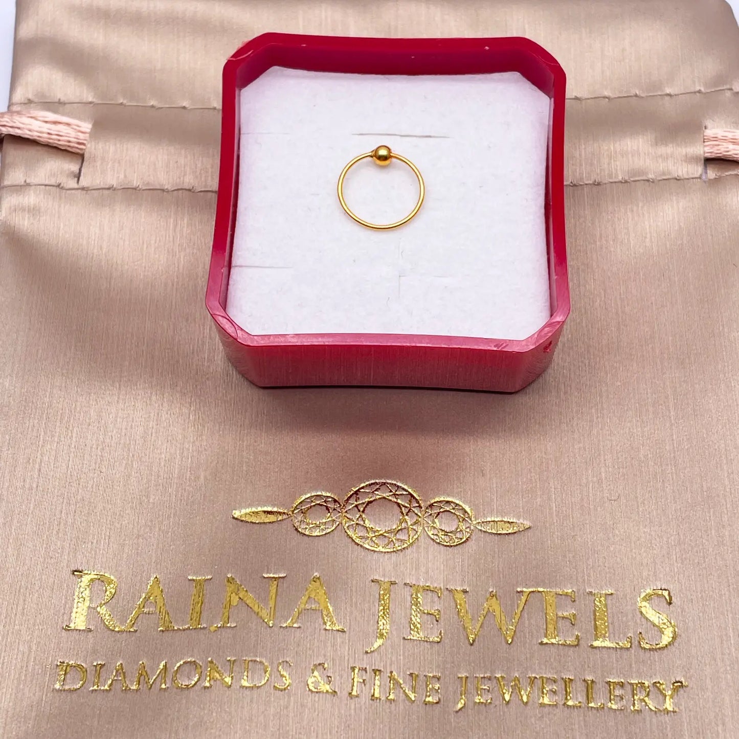 22ct Plain Polished Yellow Gold Single Nose Hoop 10mm  Diamond Bracelets