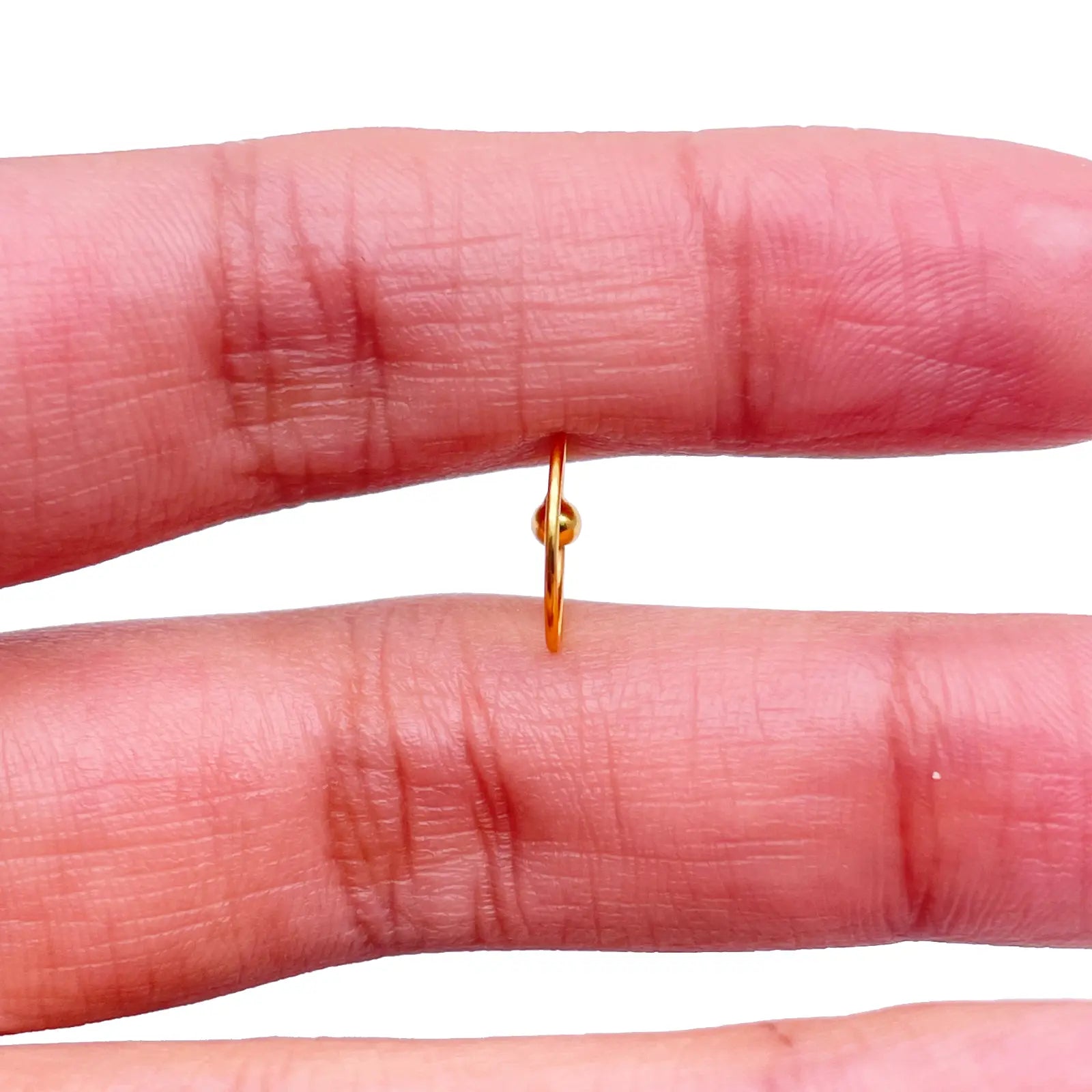 22ct Plain Polished Yellow Gold Single Nose Hoop 10mm  Diamond Bracelets