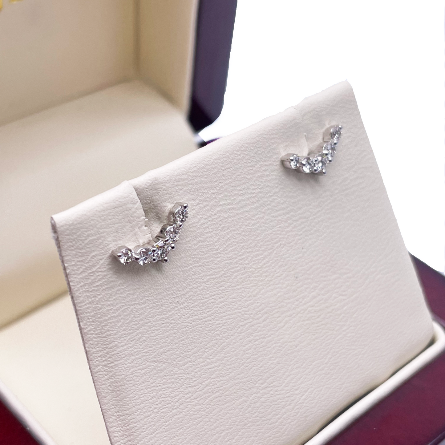 18ct White Gold Natural Diamond Crawler/Climber Earrings 0.28ct 