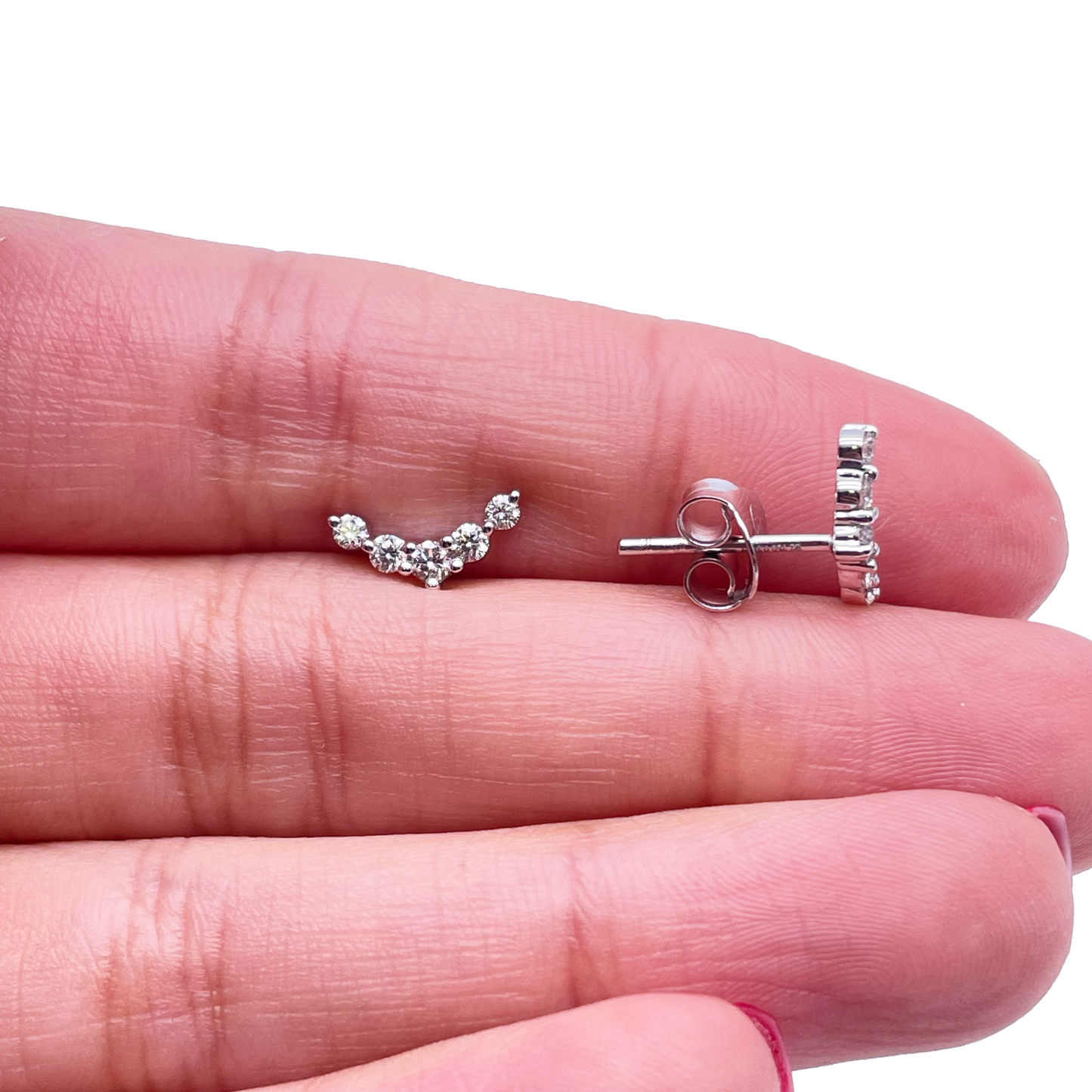 18ct White Gold Natural Diamond Crawler/Climber Earrings 0.28ct 
