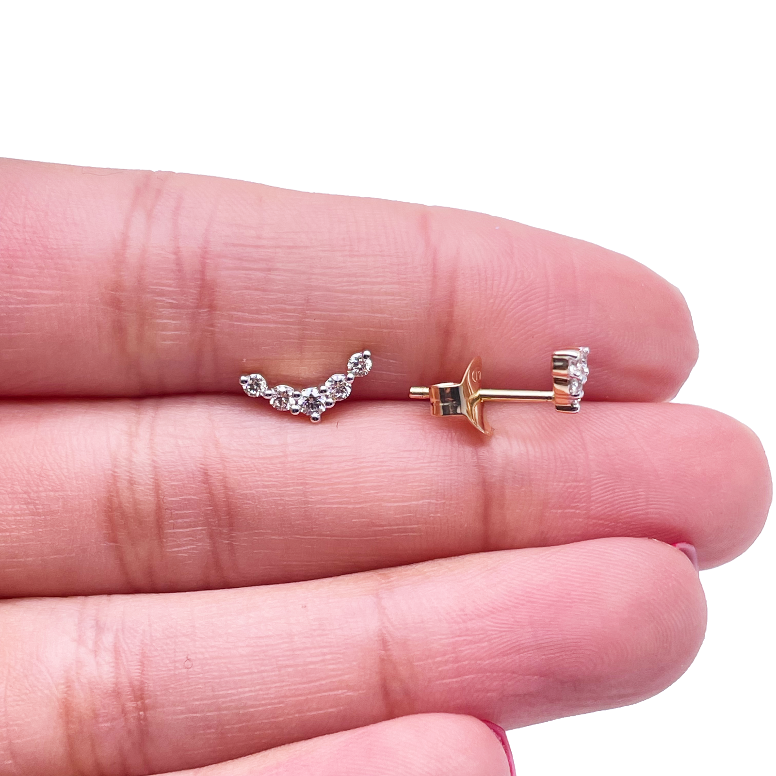 18ct Yellow Gold Natural Diamond Crawler/Climber Earrings 0.29ct 