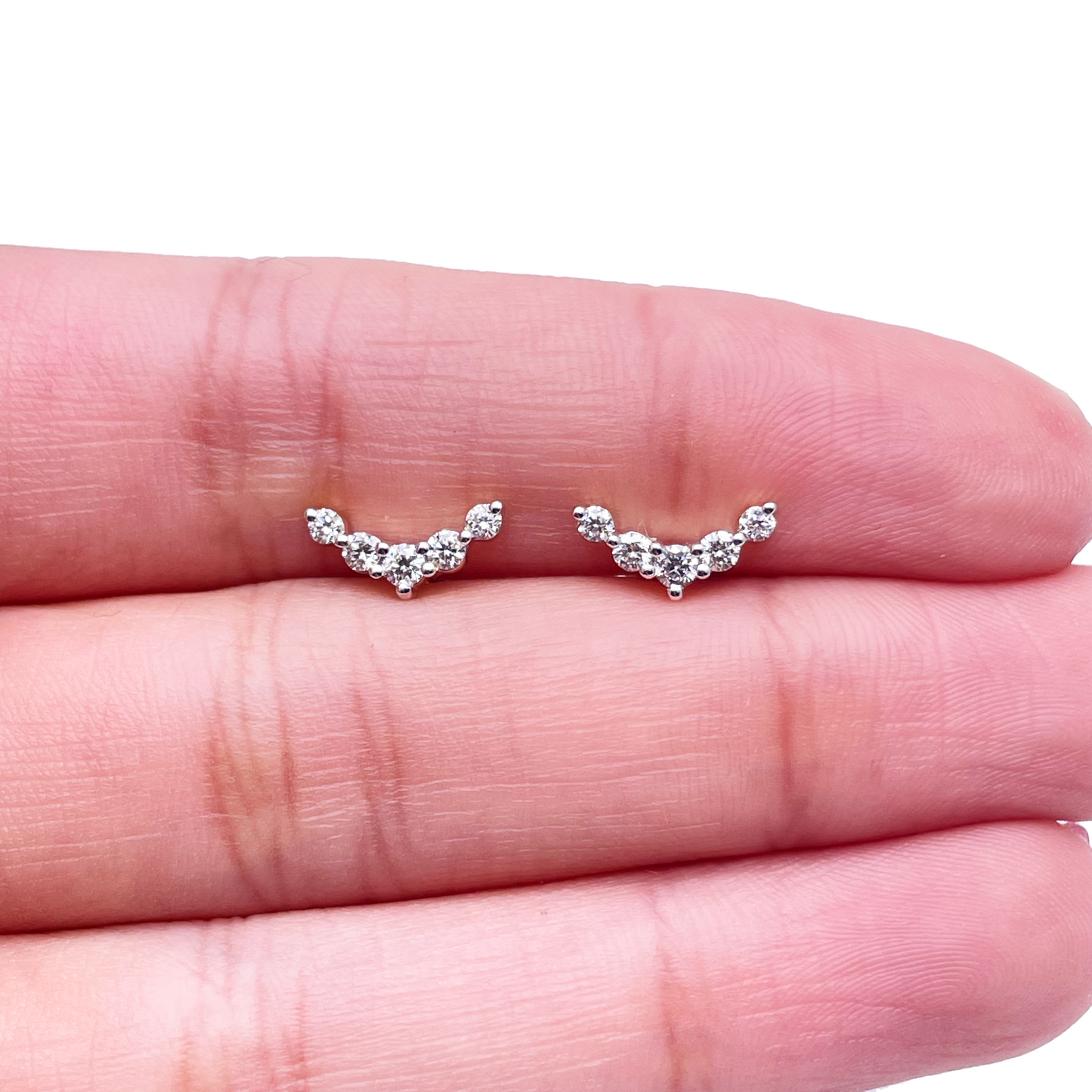 18ct Yellow Gold Natural Diamond Crawler/Climber Earrings 0.29ct 