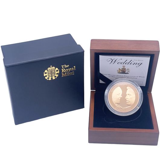 2011 Queen Elizabeth II Royal Wedding William & Kate Gold Proof Coin Box & Cert