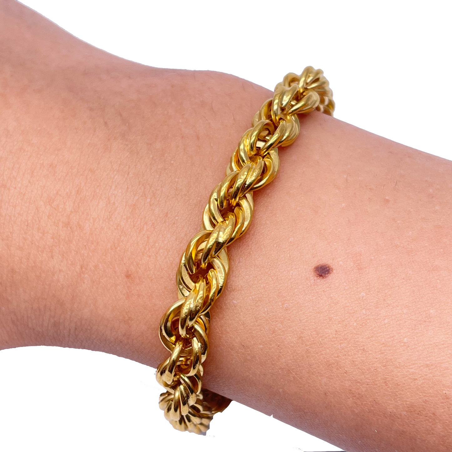 22ct Yellow Gold Fancy Hollow Twisted Rope Bracelet 7''inches