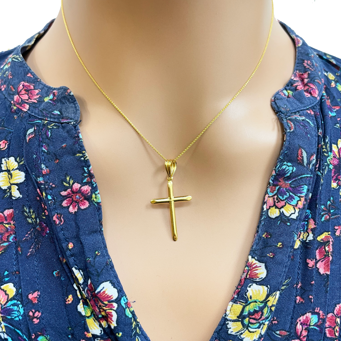 22ct Yellow Gold High Polished Cross Pendant 0.5gm