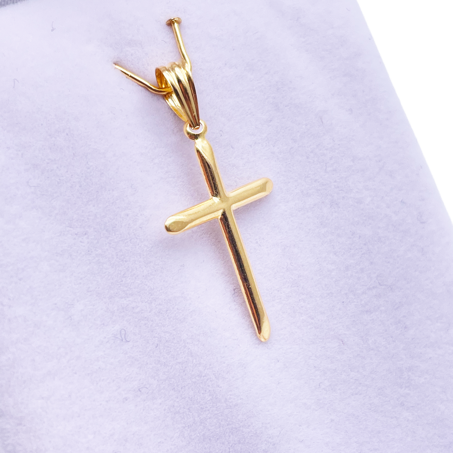 22ct Yellow Gold High Polished Cross Pendant 0.5gm