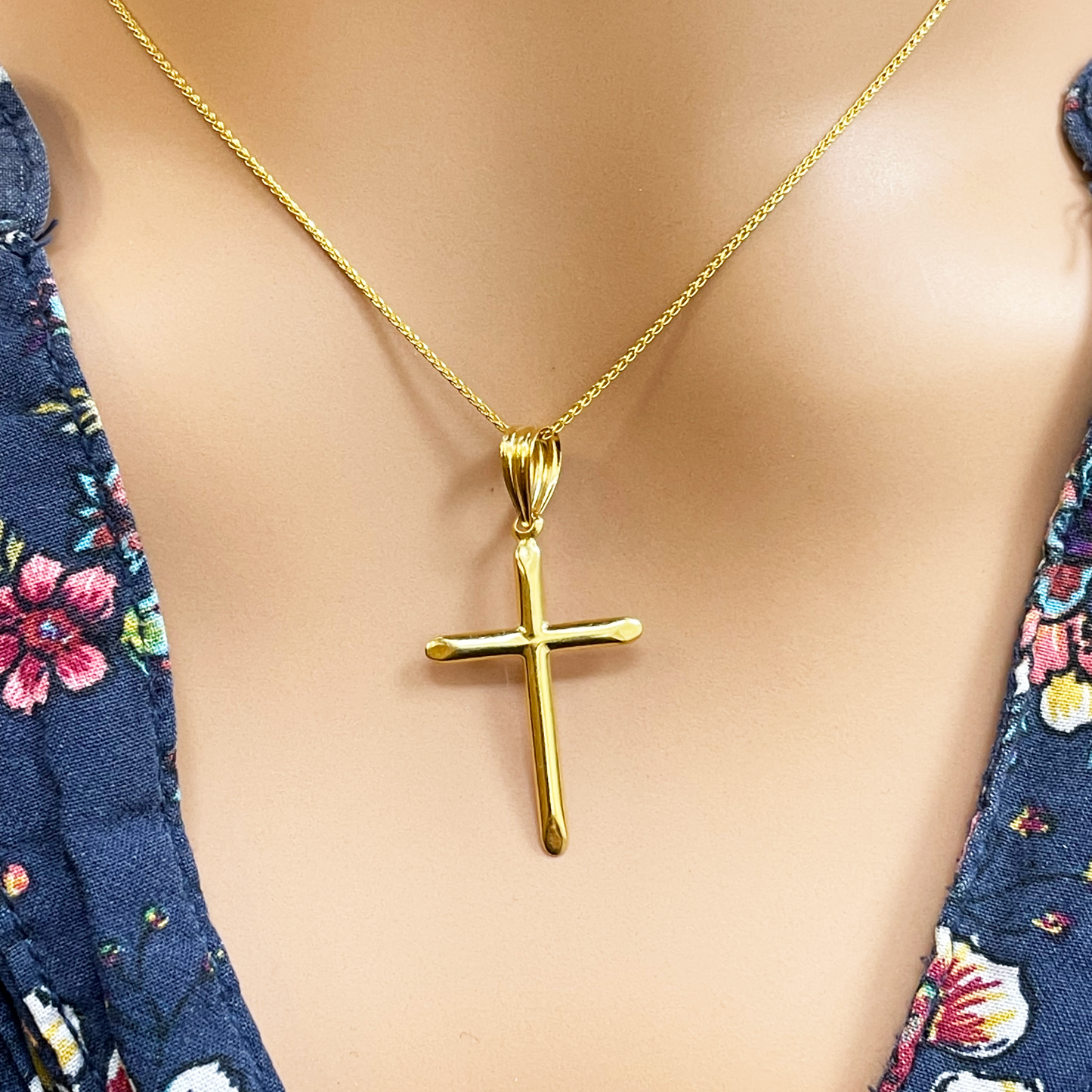 22ct Yellow Gold High Polished Cross Pendant 0.5gm