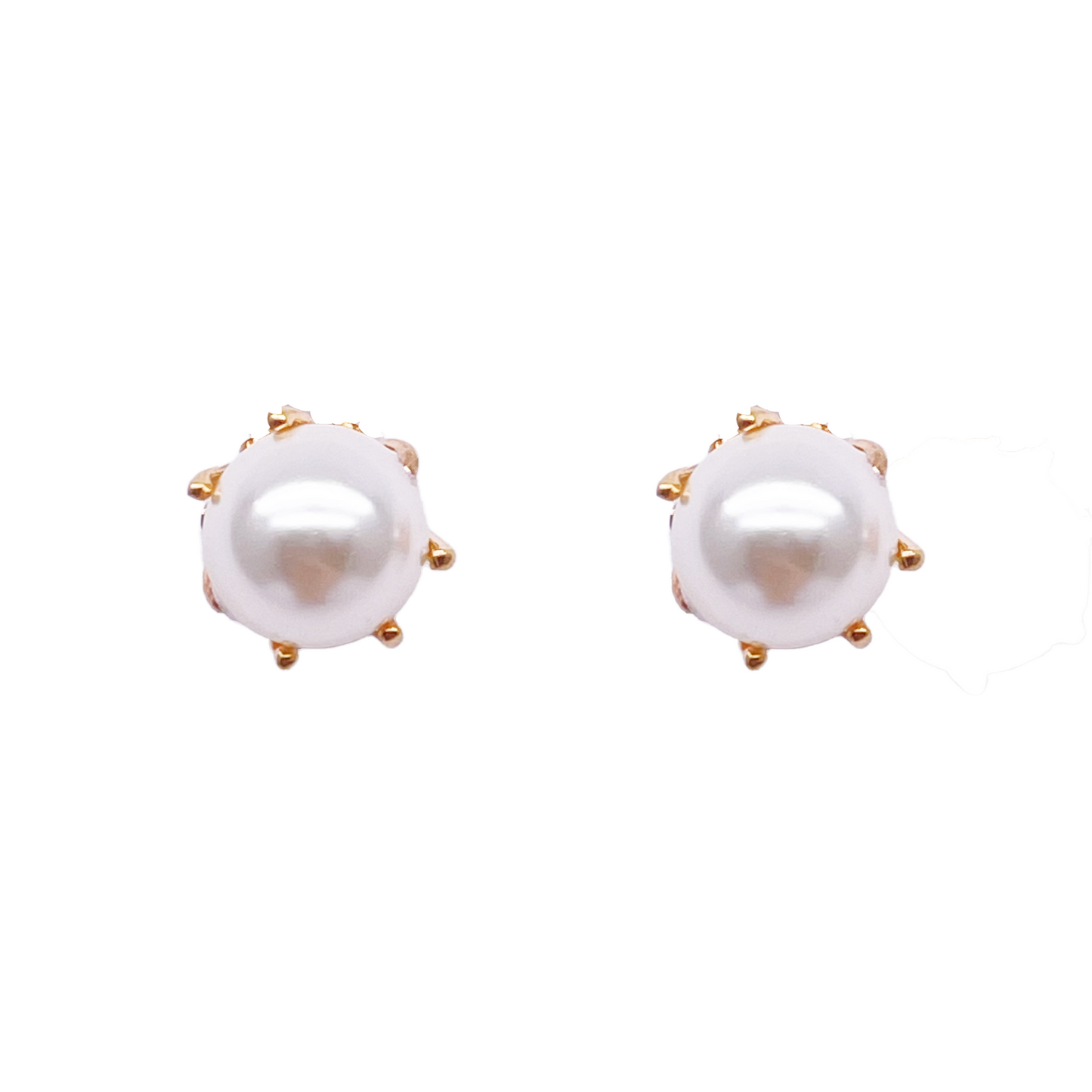 22ct Yellow Gold Claw Set Pearl Earrings